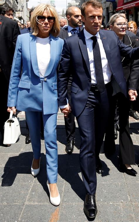 brigitte macron blue suit.